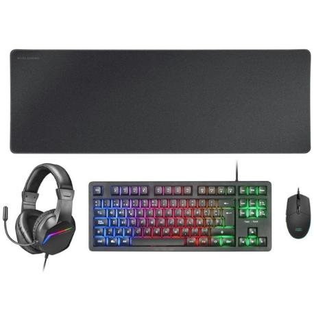 PACK GAMING DE TECLADO TKL, RATÓN 3200 DPI, HEADSET Y ALFOMBRILLA MARS GAMING MCP-RGB3