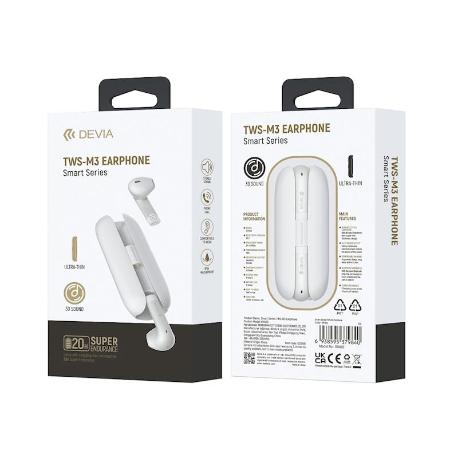 AURICULAR  BLUETOOTH DEVIA TWS SMART M3 BLANCO