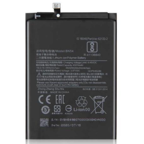 BATERIA BN54 DE 5020MAH PARA XIAOMI NOTE 9, MI 10X 4G, MI 10X 5G, MI 10X PRO 5G