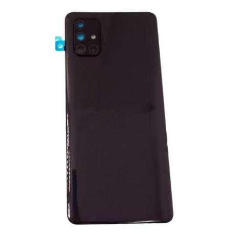 TAPA TRASERA DE BATERIA PARA  GALAXY A71 SM-A715 - CON LENTE - NEGRA